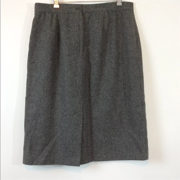 Vintage Sag Harbor Wool Pencil Skirt Lined Gray - Picture 2 of 6